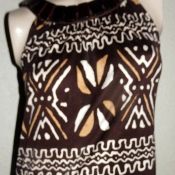 Anne Kleiin  Brown Aztec Print Knit Top/Shirt Sz M - Picture 3 of 8